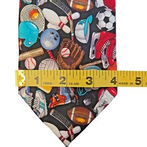 GORDCO Mens Multi Sports Graphics Necktie 59 x 4 Tie‎ Football Baseball Bowling